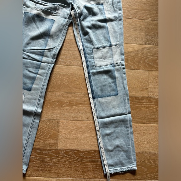 Vintage Inspired Design Lab Denim Size 26 Distressed Patchwork Jeans - Picture 6 of 16